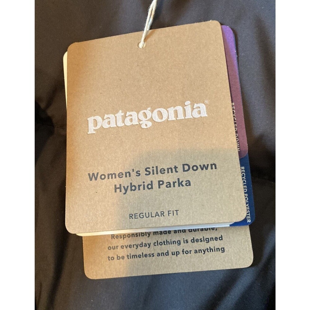 NWT $369 Patagonia Silent Down Hybrid Parka Size Large Women’s Black - Picture 5 of 10